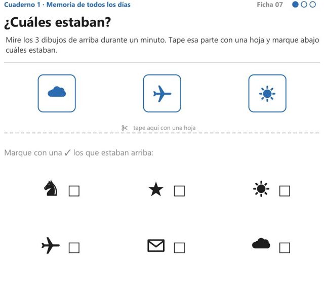 Ficha «¿Cuáles estaban?» del Cuaderno 1