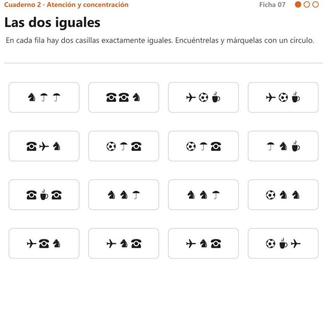 Ficha «Las dos iguales» del Cuaderno 2