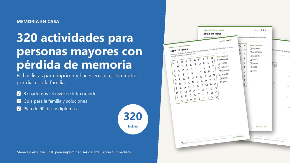 Memoria en Casa: portada y páginas de muestra
